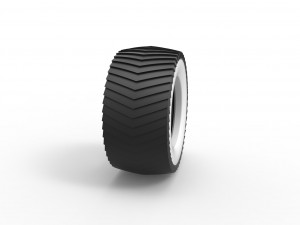 Pulling tractor Whitewall rear tire 1 Scale 1 to 25 Model Cetak 3D