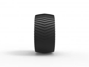 Pulling tractor Whitewall rear tire 1 Scale 1 to 25 3D Print Model