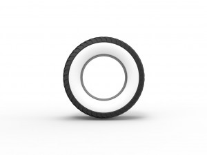 Pulling tractor Whitewall rear tire 1 Scale 1 to 25 Model Cetak 3D