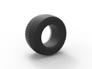 Pulling tractor Whitewall rear tire 1 Scale 1 to 25 Model Cetak 3D
