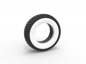 Pulling tractor Whitewall rear tire 2 Scale 1 to 25 3D Print Model