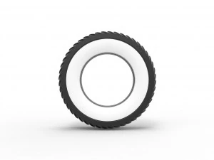 Pulling tractor Whitewall rear tire 2 Scale 1 to 25 3D Print Model