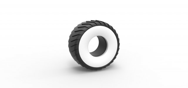 Pulling truck Whitewall tire 1 Scale 1 to 25 3D प्रिंट मॉडल .c4d .max .obj .3ds .fbx .stl .blend 