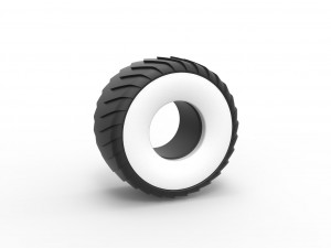 Pulling truck Whitewall tire 1 Scale 1 to 25 3D प्रिंट मॉडल