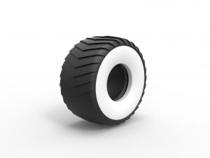 Pulling truck Whitewall tire 1 Scale 1 to 25 3D प्रिंट मॉडल