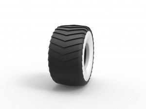 Pulling truck Whitewall tire 1 Scale 1 to 25 3D प्रिंट मॉडल