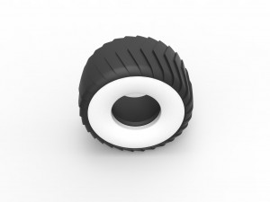 Pulling truck Whitewall tire 1 Scale 1 to 25 3D प्रिंट मॉडल