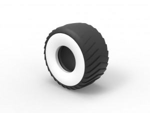 Pulling truck Whitewall tire 1 Scale 1 to 25 3D प्रिंट मॉडल