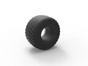 Pulling truck Whitewall tire 1 Scale 1 to 25 3D Print Model