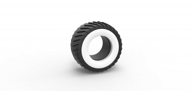 Pulling truck Whitewall tire 2 Scale 1 to 25 Model Cetak 3D .c4d .max .obj .3ds .fbx .stl .blend