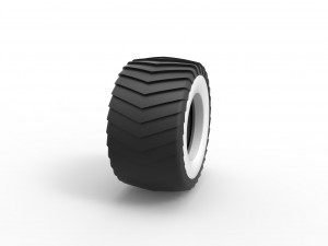 Pulling truck Whitewall tire 2 Scale 1 to 25 Model Cetak 3D