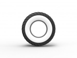 Pulling truck Whitewall tire 2 Scale 1 to 25 Model Cetak 3D