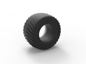 Pulling truck Whitewall tire 2 Scale 1 to 25 Model Cetak 3D