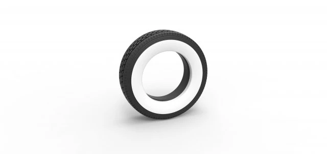Semi Whitewall tire Scale 1 to 25 3D Print Model .c4d .max .obj .3ds .fbx .stl .blend 