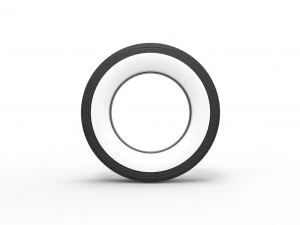 Semi Whitewall tire Scale 1 to 25 3D Print Model