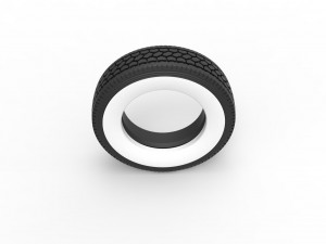 Semi Whitewall tire Scale 1 to 25 Model do druku 3D