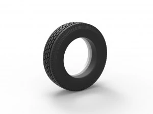 Semi Whitewall tire Scale 1 to 25 3D Print Model