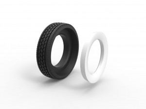 Semi Whitewall tire Scale 1 to 25 Model do druku 3D