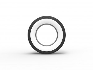 Super single semi Whitewall tire Scale 1 to 25 3D-Druckmodell