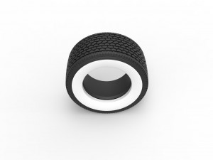 Super single semi Whitewall tire Scale 1 to 25 3D-Druckmodell