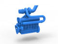 Turbo straight-six engine Scale 1 to 25 3D Print Model