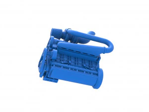 Turbo straight-six engine Scale 1 to 25 3D Print Model