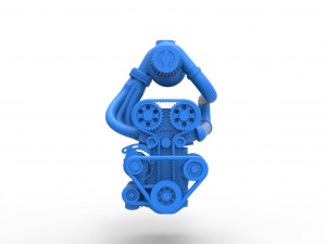 Turbo straight-six engine Scale 1 to 25 3D Принт Модель