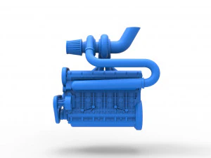 Turbo straight-six engine Scale 1 to 25 3D Print Model