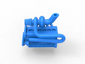 Turbo straight-six engine Scale 1 to 25 3D Print Model
