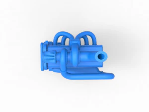 Turbo straight-six engine Scale 1 to 25 3D Print Model