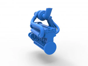 Turbo straight-six engine Scale 1 to 25 3D Print Model