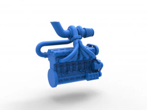 Turbo straight-six engine Scale 1 to 25 3D Print Model