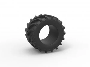 Neum&aacute;tico de tractor 14 Escala 1 a 25 Modelo de impresión 3D