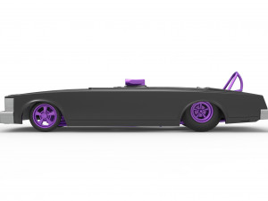 Front engine old school dragster with shell Version 2 Scale 1 to 25 Modelo de Impressão 3D