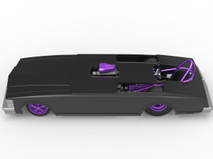 Front engine old school dragster with shell Version 2 Scale 1 to 25 Modelo de Impressão 3D