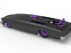 Front engine old school dragster with shell Version 2 Scale 1 to 25 3D Print Model