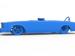 Front engine old school dragster with shell Version 2 Scale 1 to 25 3D Print Model