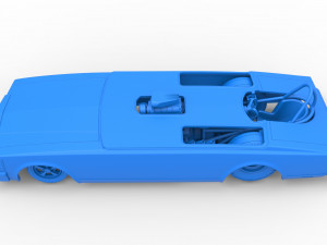 Front engine old school dragster with shell Version 2 Scale 1 to 25 Modelo de Impressão 3D