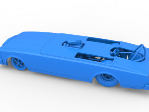 Front engine old school dragster with shell Version 2 Scale 1 to 25 Modelo de Impressão 3D
