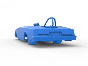 Front engine old school dragster with shell Version 2 Scale 1 to 25 3D Print Model