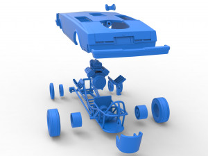 Front engine old school dragster with shell Version 2 Scale 1 to 25 Modelo de Impressão 3D