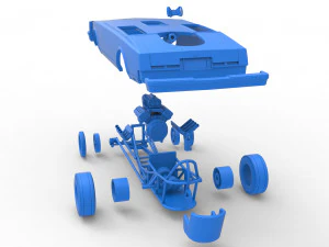 Front engine old school dragster with shell Version 2 Scale 1 to 25 3D Print Model