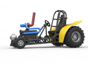 Mini Rod pulling tractor 8 Scale 1 to 25 3D Print Model