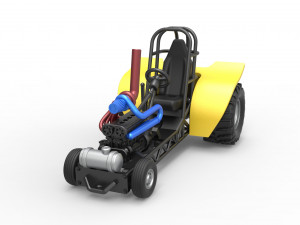 Mini Rod pulling tractor 8 Scale 1 to 25 3D 打印模型