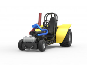 Mini Rod pulling tractor 8 Scale 1 to 25 3D 打印模型