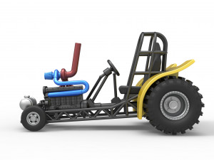 Mini Rod pulling tractor 8 Scale 1 to 25 3D 打印模型