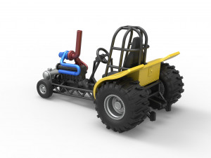 Mini Rod pulling tractor 8 Scale 1 to 25 3D 打印模型