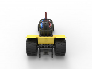Mini Rod pulling tractor 8 Scale 1 to 25 3D 打印模型