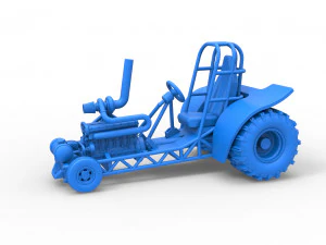 Mini Rod pulling tractor 8 Scale 1 to 25 3D Print Model