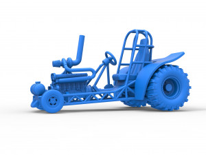 Mini Rod pulling tractor 8 Scale 1 to 25 3D 打印模型